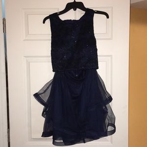 Size 9 navy two piece homecoming/formal dress